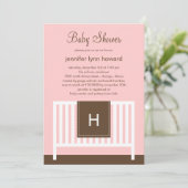 子供部屋モダンベビーシャワー招待状（ピンク） 招待状 (スタンド正面)