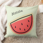 子供部屋モノグラムかわいらしlスイカlグリーン クッション (ブランケット)