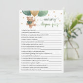 子供部屋ライムクイズゲームテディベアカード 招待状 (スタンド正面)