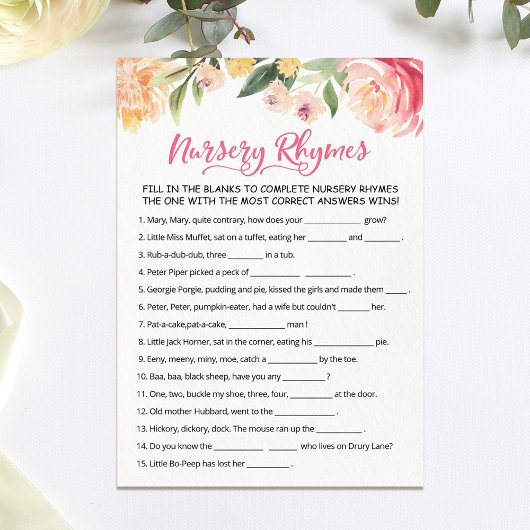 子供部屋ライムクイズベビーシャワーゲームカード 招待状