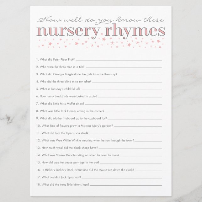 子供部屋ライムゲームスターベビーシャワーゲームカード (正面)