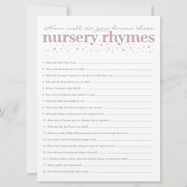 子供部屋ライムゲームスターベビーシャワーゲームカード (正面)