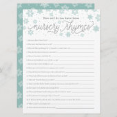 子供部屋ライムゲームスノーフレークベビーシャワーゲームカード 招待状 (正面/裏面)