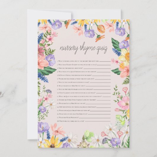 子供部屋ライムゲームベビーシャワー活動カード 招待状 (正面)