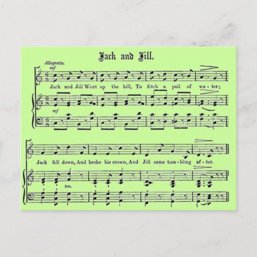 子供部屋ライムジャックとジル葉書 ポストカード (正面)