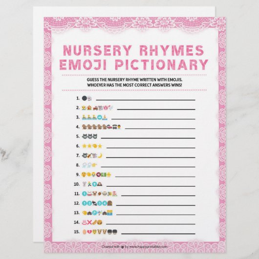 子供部屋ライムズエモジピクショナリー[ラグジュアリーレースピンク] レターヘッド (正面/裏面)