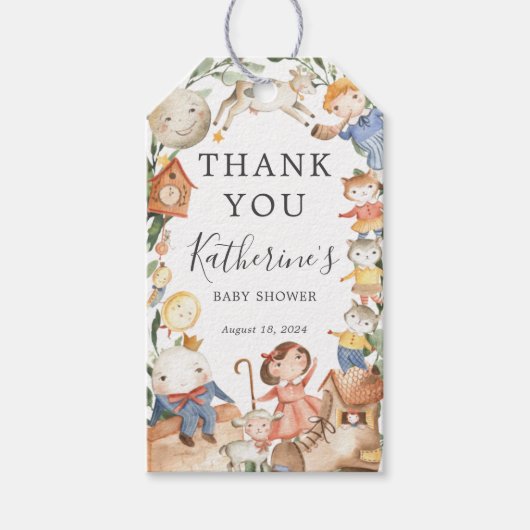 子供部屋ライムズベビーシャワーメッセージカード ギフトタグ (正面)