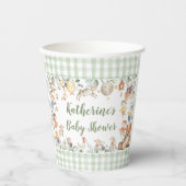 子供部屋ライムディドルグリーンリーニュートラルベビーシャワー 紙コップ (正面)