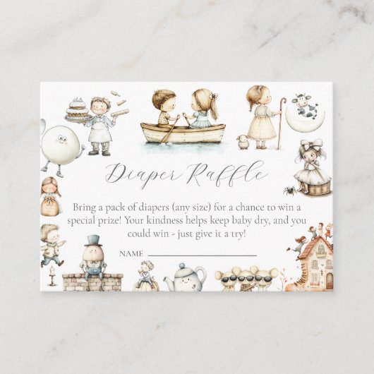 子供部屋ライムベビーシャワーおむつラッフル エンクロージャーカード (正面)
