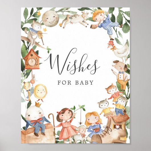 子供部屋ライムベビーシャワーの願いベビーサイン ポスター (正面)