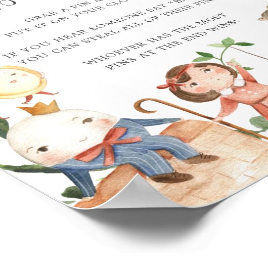 子供部屋ライムベビーシャワーはベビーのサインを言わない ポスター (角)