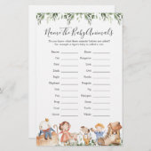 子供部屋ライムベビーシャワー名ベビー動物 (正面/裏面)