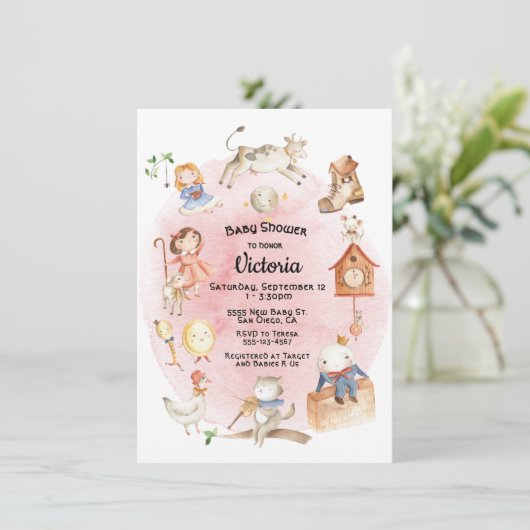 子供部屋ライムベビーシャワー招待状 招待状 (スタンド正面)