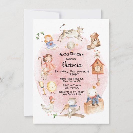 子供部屋ライムベビーシャワー招待状 招待状 (正面)