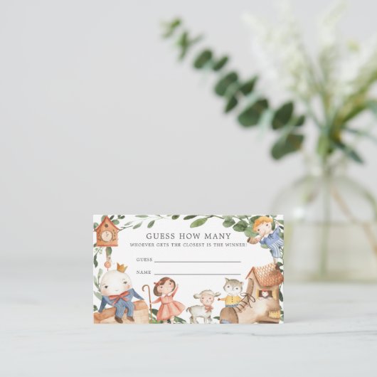 子供部屋ライムベビーシャワー推測カードの数 エンクロージャーカード (スタンド正面)