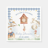 子供部屋ライムベビーシャワー紙ナプキンス スタンダードカクテルナプキン (正面)