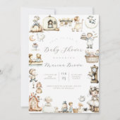 子供部屋ライムベビーシャワー 招待状 (正面)