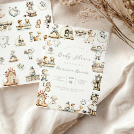 子供部屋ライムベビーシャワー 招待状