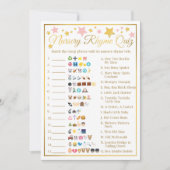 子供部屋ライムベビー絵文字ゲームピンク金ゴールドスター 招待状 (正面)