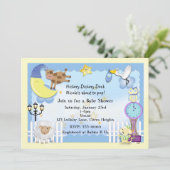 子供部屋ライムルラビーベビーシャワー招待状 招待状 (スタンド正面)