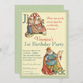 子供部屋ライム招待状恋しく思 – マフェットオンバック 招待状 (正面/裏面)