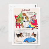 子供部屋ライム – ジャック・スプラット、雨、遠くに行 ポストカード (正面/裏面)