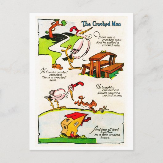 子供部屋ライム – 曲がった男 ポストカード (正面)