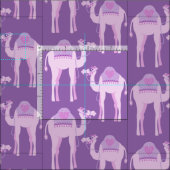 子供部屋ラクダの図画動物の紫色の布 ファブリック (タイル)