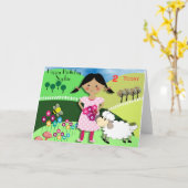 子供部屋リツムテーマキュート子供の誕生日カード カード (黄色い花)