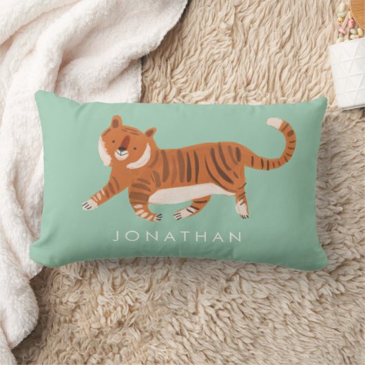 子供部屋リトルタイガーウォーター色カスタムベビールーム ランバークッション (ブランケット)