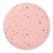 子供部屋ルームピンク赤面とキラキラの円 セラミックノブ (正面)