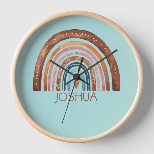 子供部屋レインボーズネームクロック 壁時計 (正面)