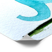 子供部屋ワラール_水彩象とピンクの鳥 ポスター (角)