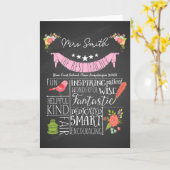 子供部屋先生最高の先生年度末 カード (黄色い花)