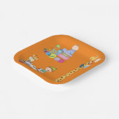 子供部屋列車キリンとワゴン付き男の赤ちゃん ペーパープレート (傾斜あり)