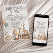 子供部屋動物メール赤ちゃんシャワー 招待状
