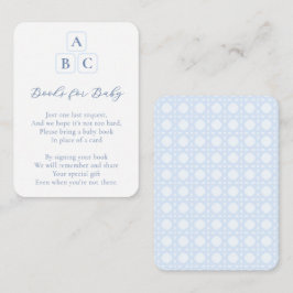 子供部屋名門私立校風のブロック男の赤ちゃんシャワー用ブック エンクロージャーカード