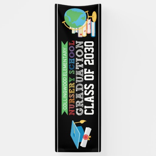 子供部屋学校卒業式またはパーティーバナー 横断幕 (縦)