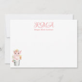 子供部屋少し豚のようなモノグラムのベビーシャワー サンキューカード (裏面)