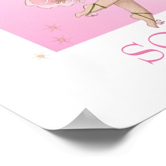 子供部屋引用文かわいい妖精ピンクのスパークルポスター ポスター (角)