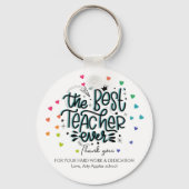 子供部屋最高の先生レインボーカラーハートトートバッグ キーホルダー (裏面)