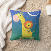 子供部屋用キリンとライオンの枕 クッション (ブランケット)