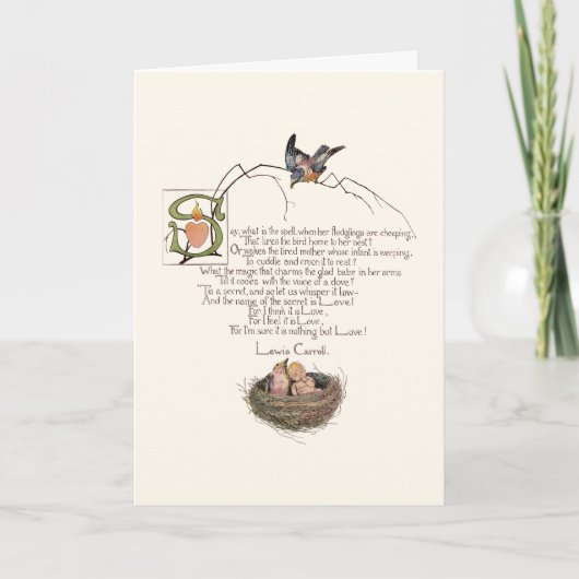 子供部屋詩byルイス・キャロル カード (正面)