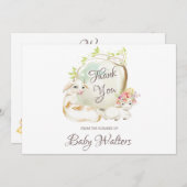 子供部屋農畜産赤ちゃんシャワー サンキューカード (正面/裏面)