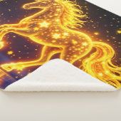 子供部屋金ゴールドユニコーンデザイングリッター魔法 シェルパブランケット (3/4)