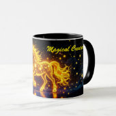 子供部屋金ゴールドユニコーンデザイングリッター魔法 マグカップ (正面右)