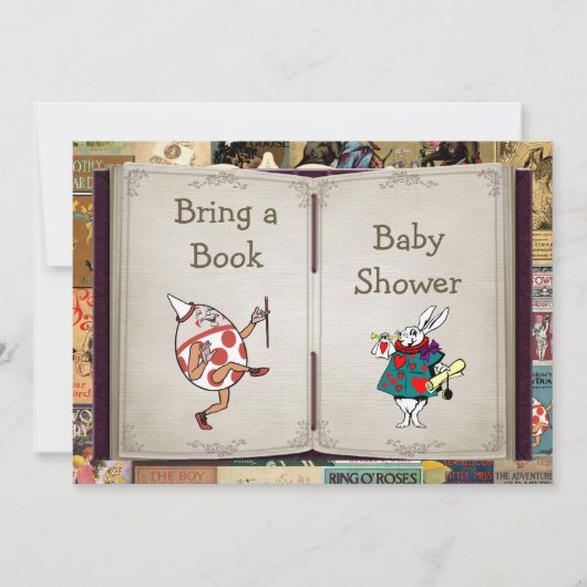 子供部屋韻が本の赤ちゃんシャワーをもたらす 招待状 (正面)