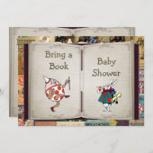 子供部屋韻が本の赤ちゃんシャワーをもたらす 招待状 (正面/裏面)