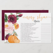 子供部屋韻クイズ秋フローラカボチャ赤ちゃんシャワー (正面/裏面)