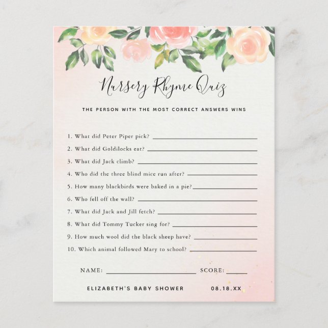 子供部屋韻クイズ |赤ちゃんシャワーゲーム (正面)